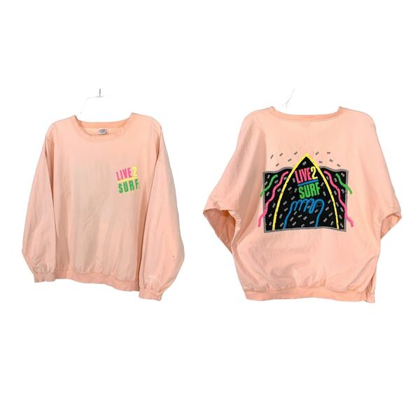 LIVE 2 SURF Vintage Crazy Shirts Hawaii Men's Medium Long Sleeve Shirt